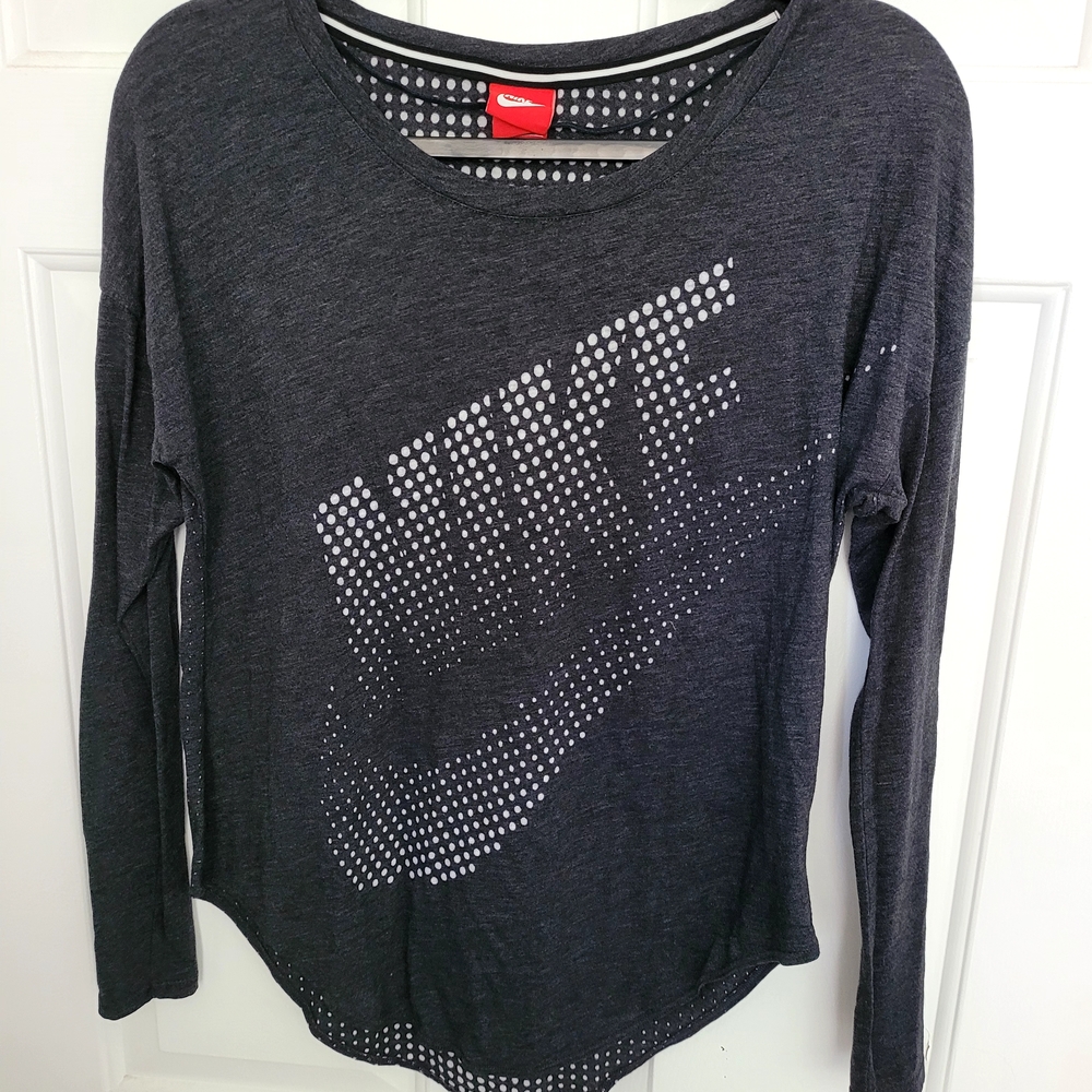 Nike Women’s Long Sleeve Black Logo Tee